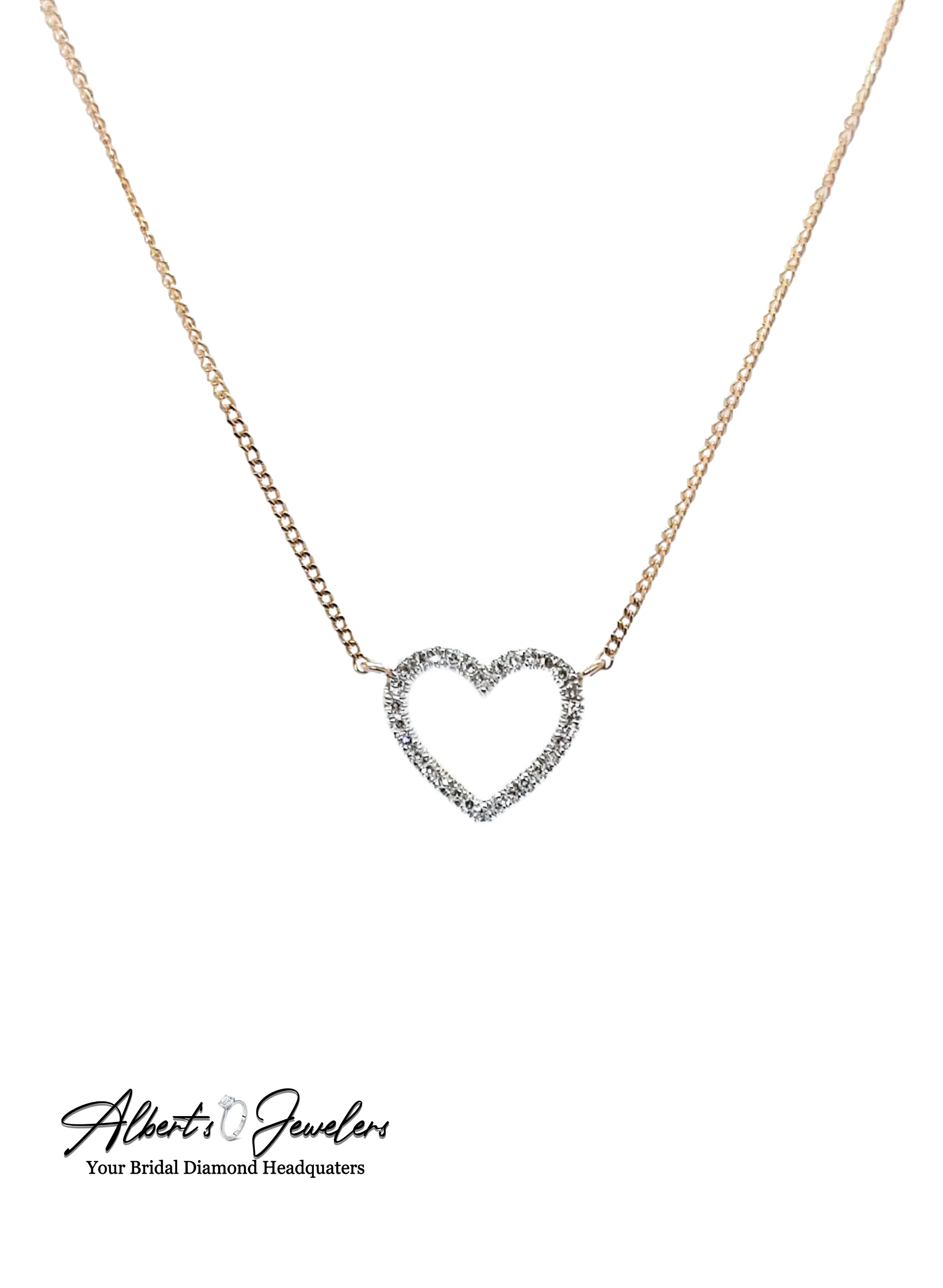 14kt White Gold .71cttw Diamond Pendant w attached chain Albert s Jewelers Diamonds Engagement Rings Bridal Jewelry